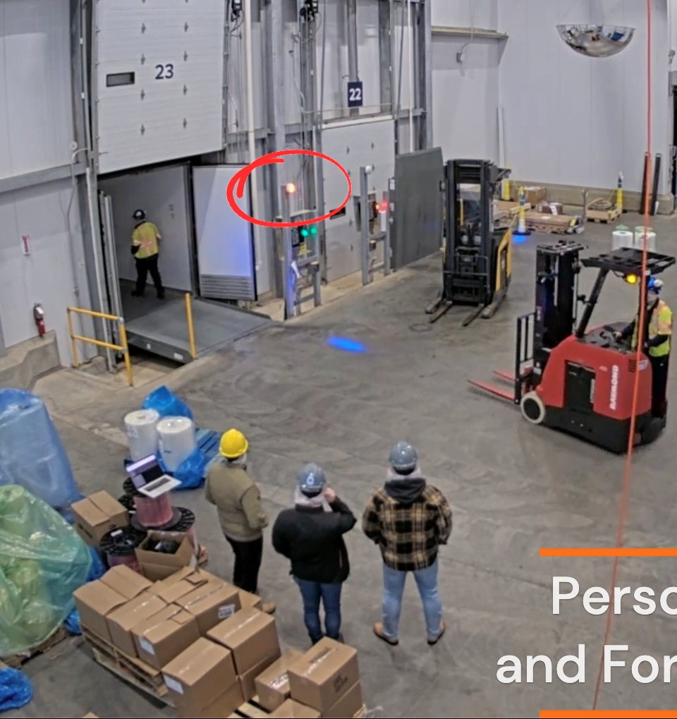 WARNY detecting person inside trailer loading zone