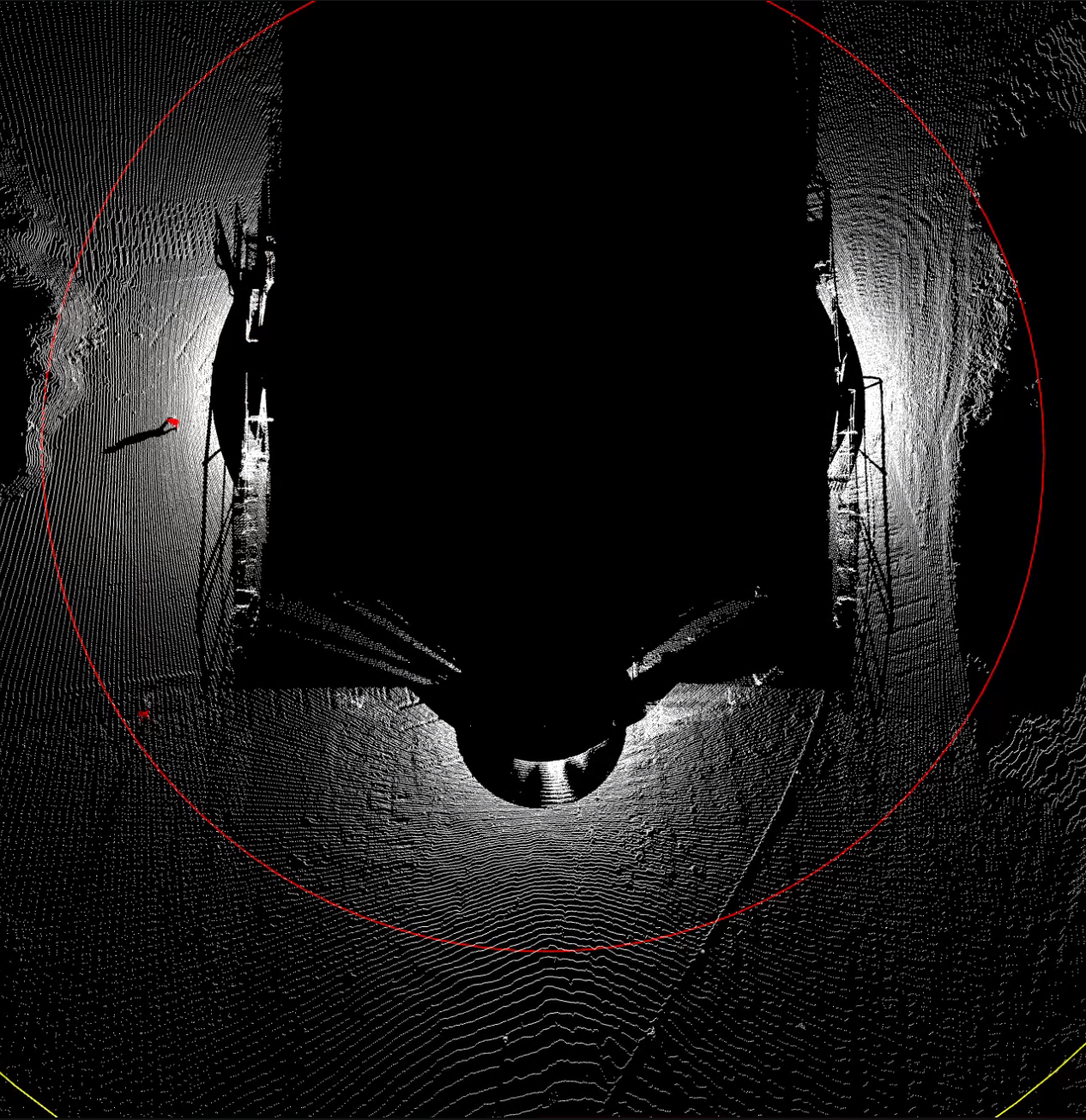 PAS bird's-eye view showing 360-degree proximity coverage